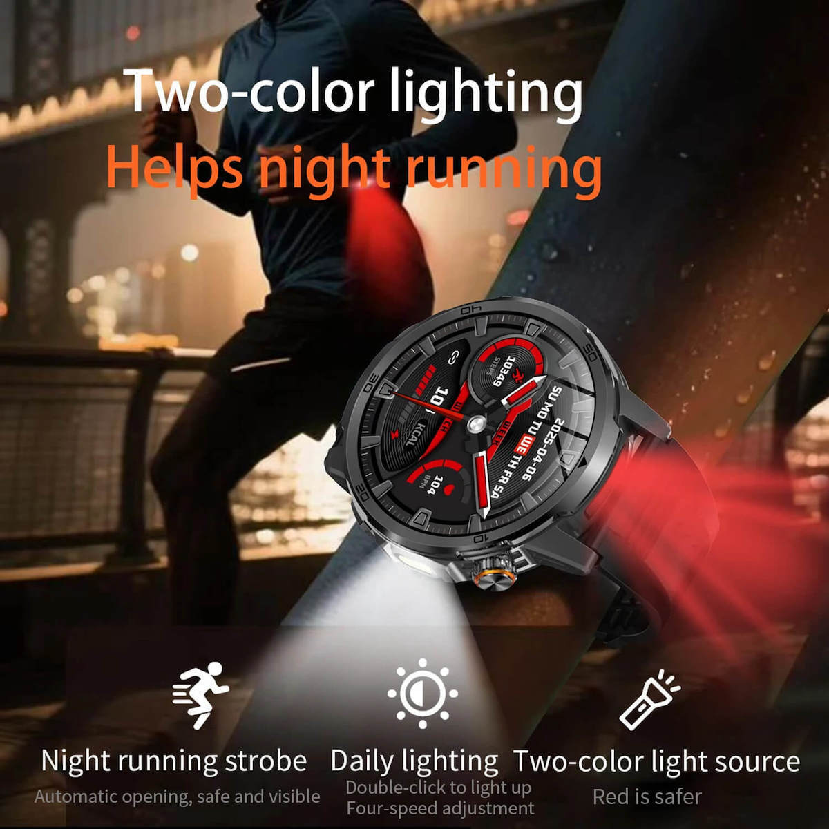Microwear AK95 Smartwatch with Heart Rate Monitor Black Silicone view 7