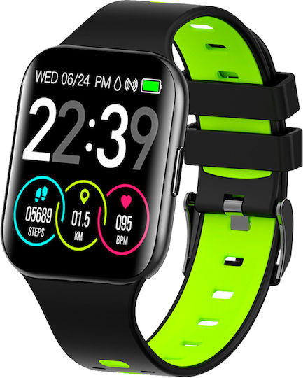 Breeze Uki Aluminium 44mm Smartwatch with Heart Rate Monitor (Black / Yellow) view 1