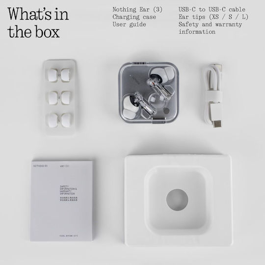 Nothing ear (3) In-ear Bluetooth Handsfree Earphones with Sweat Resistance and Charging Case Black vista 4