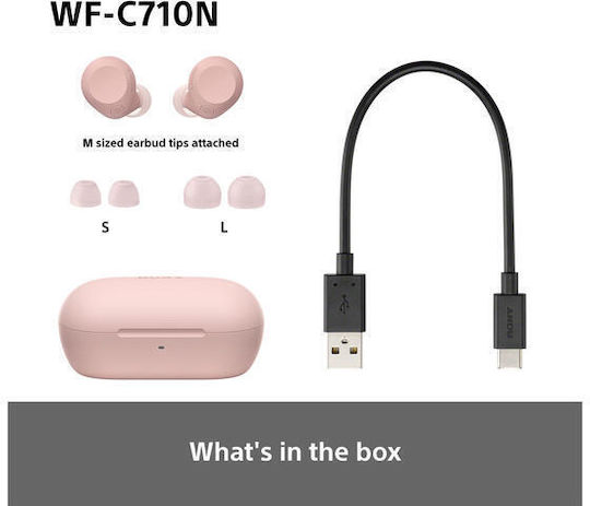 Sony WF-C710N In-ear Bluetooth Handsfree Earphones with Sweat Resistance and Charging Case Pink vue 8