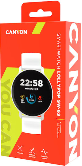 Canyon Lollypop SW-63 43mm Waterproof Smartwatch with Heart Rate Monitor (White) view 8
