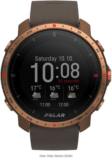 Polar Grit X Pro Waterproof Smartwatch with Heart Rate Monitor (Copper) view 5