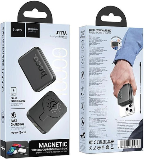 Hoco Esteem J117A MagSafe Power Bank 10000mAh Quick Charge 3.0 Black view 6