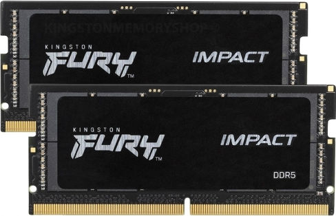 Kingston Fury Impact DDR5 32GB RAM with 2x16GB Modules and Speed 4800 for Laptop KF548S38IBK2-32