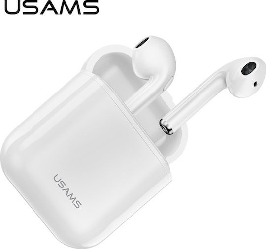 Usams BHULU01 Earbud Bluetooth Handsfree Earphones with Charging Case White