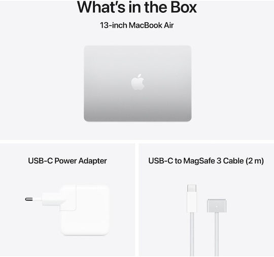 Apple MacBook Air 13" (2025) 13.6" IPS Retina Display (M4-10‑core/16GB/256GB SSD/8-core) Silver (DE Keyboard) vista 3