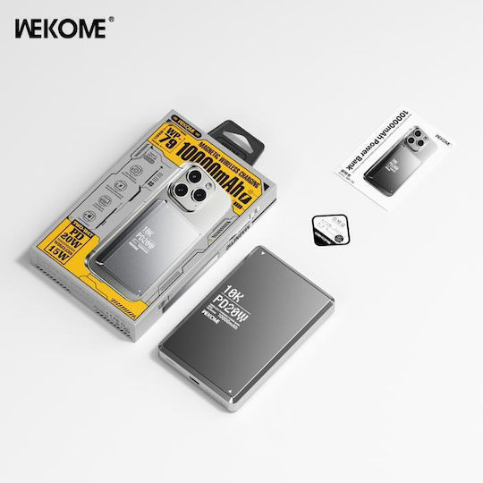 WK WP-79 MagSafe Power Bank 10000mAh 20W with USB-C Port Power Delivery Gray vue 2
