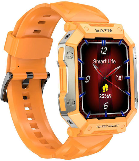Pg333 1.91 Inch Waterproof Smart Sports Watch Support Heart Rate Monitoring Blood Pressure Monitoring Orange view 2