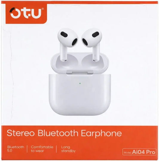 Ai04 Pro Earbud Bluetooth Handsfree Headphones with Charging Case White vista 2