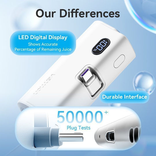 Vention FHQW0 Power Bank 4800mAh 20W with USB-C Port White view 5