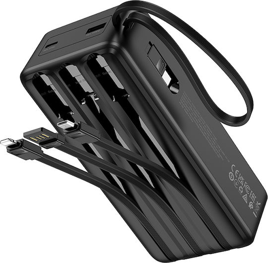 Hoco J146B Power Bank 30000mAh 20W with USB-A Port and USB-C Port Black view 3