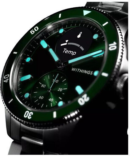 Withings Scanwatch Nova Stainless Steel 42mm Waterproof with Heart Rate Monitor (Dark Green) view 5