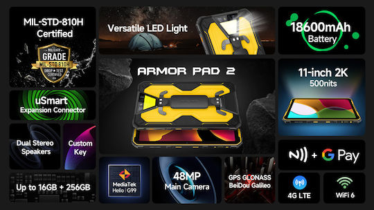 Ulefone Armor Pad 2 4G 11" Tablet (8GB/256GB) Black view 8