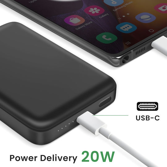 Akashi ALTPB8000WIRLV2 MagSafe Power Bank 10000mAh 20W with USB-C Port Power Delivery Black view 3