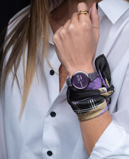 Garmin Lily Sport Aluminium Waterproof Smartwatch with Heart Rate Monitor (Midnight Orchid Bezel with Deep Orchid Case and Silicone Band) view 9
