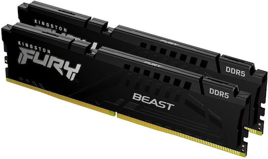 Kingston FURY Beast DDR5 64GB RAM with 2x32GB Modules and Speed 5600 for Desktop KF556C40BB2K2-64