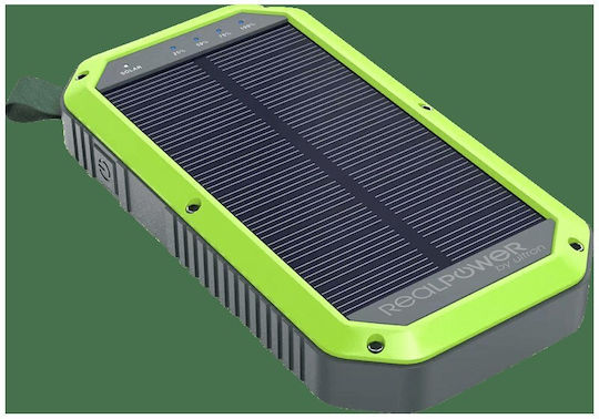 RealPower PB-10000 Solar Solar Power Bank 10000mAh with USB-A Port and USB-C Port Black view 4