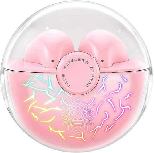 Onikuma T35 In-ear Bluetooth Handsfree Earphones with Charging Case Pink view 3