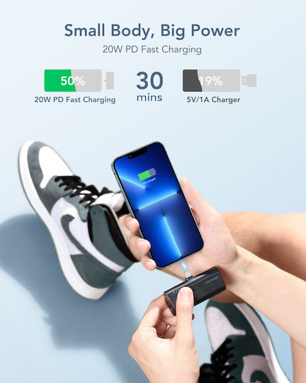 Charmast W0556P Lightning Power Bank 5000mAh 20W Black view 3