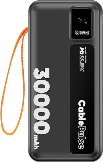 Obal:Me CablePulse Power Bank 30000mAh 22.5W with 4 USB-A Ports and USB-C Power Delivery Port Black view 2