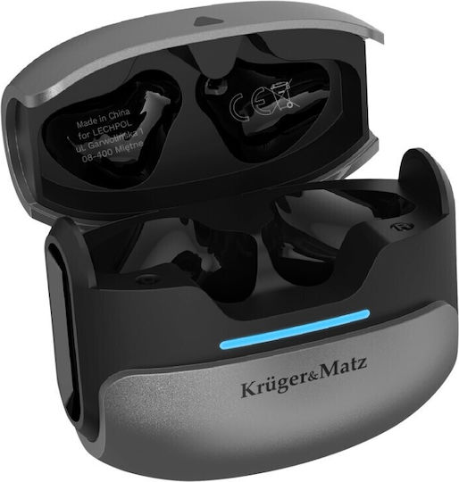 Kruger & Matz M8 Earbud Bluetooth Handsfree Earphones with Charging Case Black view 3