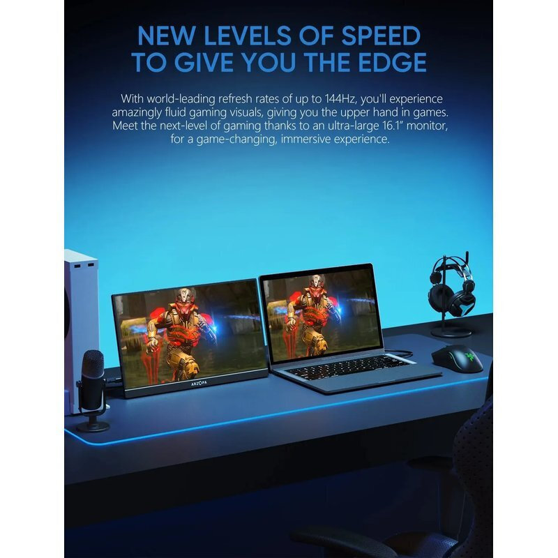 Arzopa G1 Game IPS Portable Monitor 16.1" FHD 1920x1080 144Hz view 3