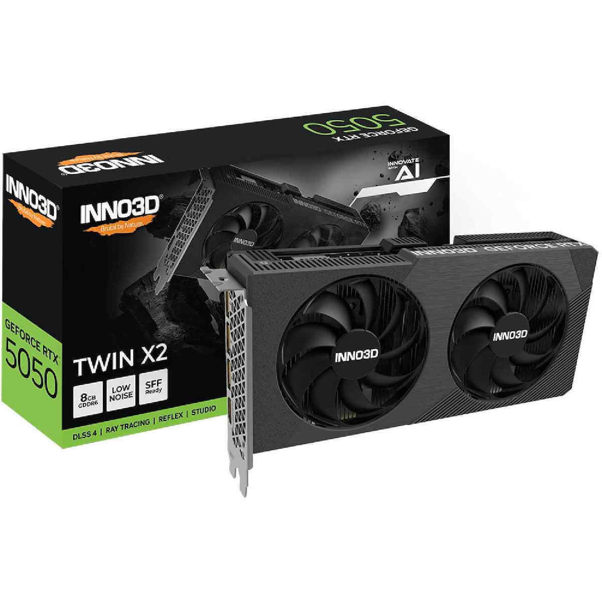 Inno 3D GeForce RTX 5050 8GB GDDR6 Twin X2 Graphics Card N50502-08D6-174071N view 1