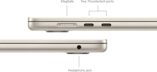 Apple MacBook Air 15" (2024) 15.3" Retina Display (M3-8-core/24GB/512GB SSD) Starlight (GR Keyboard) view 7