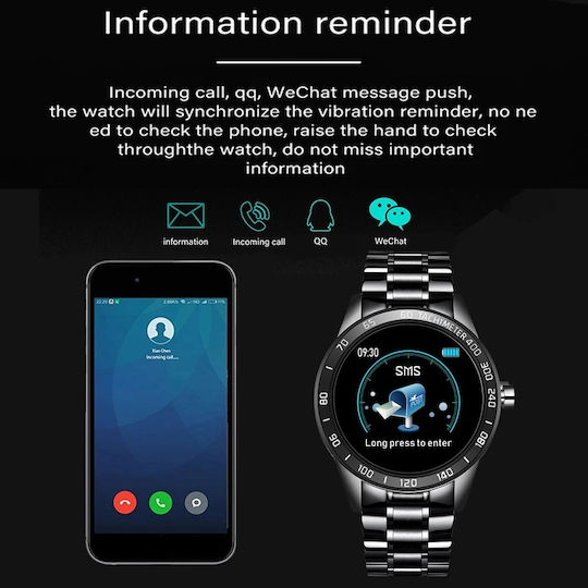 Lige BW0122 Smartwatch with Heart Rate Monitor (Silver/Pink Gold) view 2