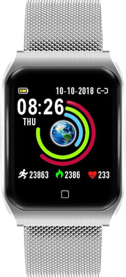 F9 Smartwatch with Heart Rate Monitor (Silver) view 3