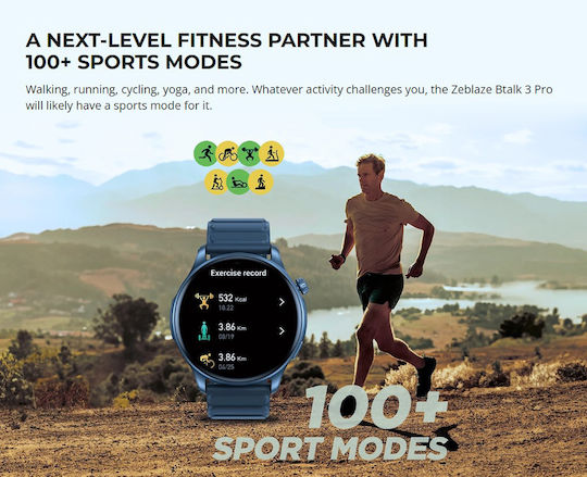 Zeblaze Btalk 3 Pro Smartwatch with Heart Rate Monitor (Gray) view 4