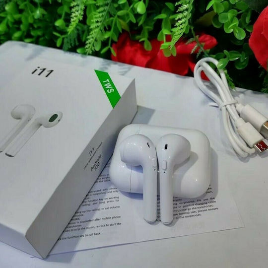 TWS i11 Earbud Bluetooth Handsfree Earphones with Charging Case White view 9