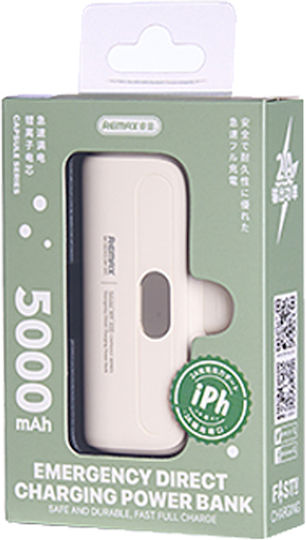 Remax Capsule Series RPP-633 Lightning Power Bank 5000mAh White view 3