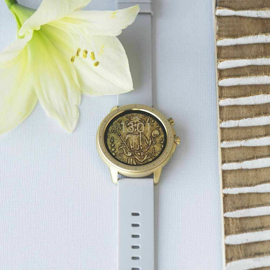 Oozoo Q00317 45mm Smartwatch with Heart Rate Monitor (Gold / Gray) view 3