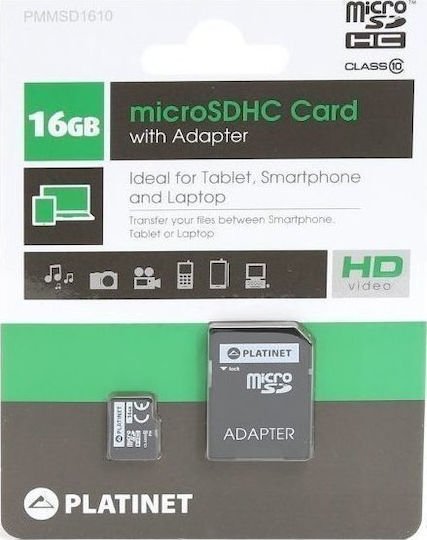 Platinet microSDHC 16GB Class 10 High Speed with Adapter 视图 3