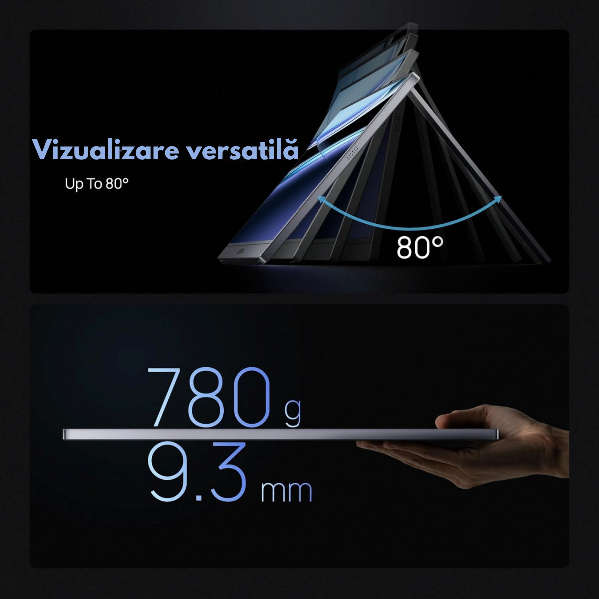 Qova Z1FC HDR Portable Monitor 16.1" FHD 1920x1080 144Hz Gray view 9