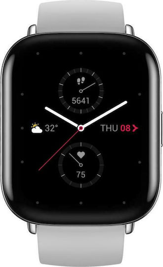 Zepp E Square Stainless Steel Waterproof Smartwatch with Heart Rate Monitor (Pebble Grey)