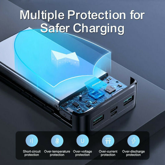 Joyroom JR-QP192 Power Bank 20000mAh 22.5W with 2 USB-A Ports and USB-C Port Black vista 2