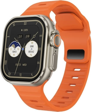 Iw9 Ultra 2.04 Inch Screen Smart Call Watch Bt Call Heart Rate Blood Pressure Blood Oxygen Orange Gold