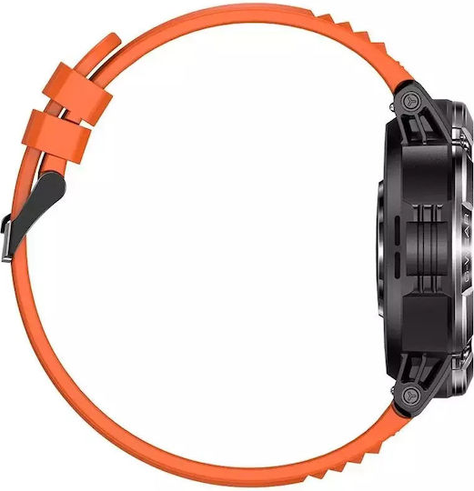 Nubi NX1 49mm Smartwatch with Heart Rate Monitor (Orange Black) view 6