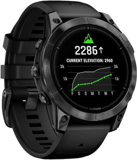 Garmin epix Pro (Gen 2) Standard Edition Stainless Steel 47mm Waterproof Smartwatch with Heart Rate Monitor (Slate Grey with Black Band) view 4