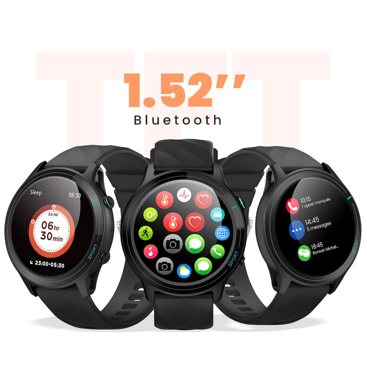 Titmo Smartwatch O-100 TFT Bluetooth Call Black view 4