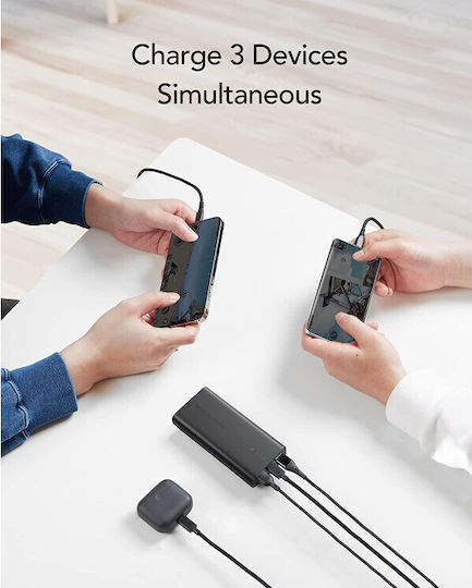 Vrurc ACE100 Power Bank 10000mAh 20W with 2 USB-A Ports and USB-C Port Power Delivery / Quick Charge 3.0 Black view 3
