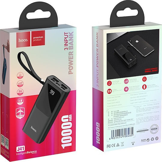 Hoco J41 Pro Mobi Power Bank 10000mAh 22.5W with USB-A Port and USB-C Port Power Delivery Black view 5