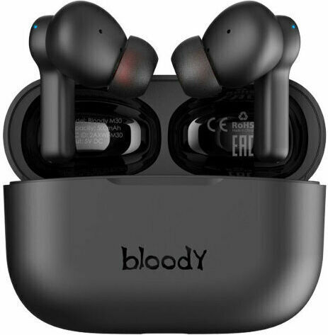 A4Tech M30 In-ear Bluetooth Handsfree Earphones with Sweat Resistance and Charging Case Black view 3