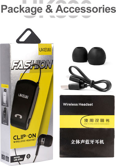 Fineblue UK-890 In-ear Bluetooth Handsfree Earphone Lapel Black view 4