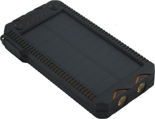 PowerNeed S12000 Solar Power Bank 12000mAh with 2 USB-A Ports Black