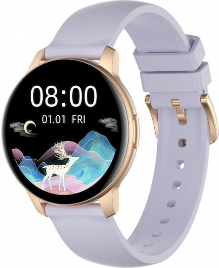Oromed Active Pro 2 Aluminium Smartwatch with Heart Rate Monitor (Gold / Lilac)