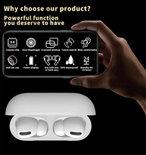 i3 Pro In-ear Bluetooth Handsfree Earphones with Sweat Resistance and Charging Case White Ansicht 8