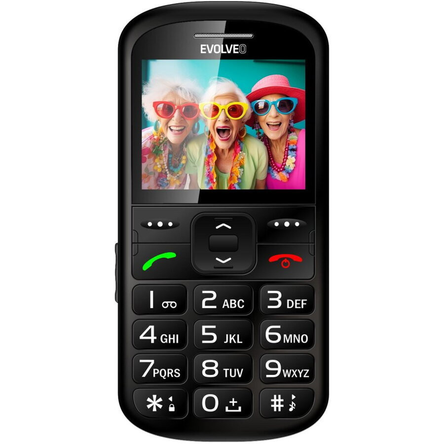 Evolveo EasyPhone XS Single SIM Mobile with Large Buttons Black view 2